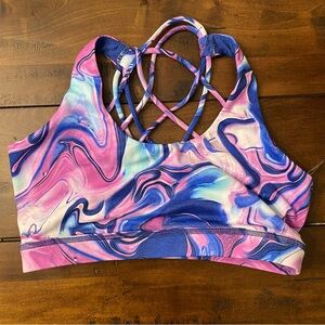 Constantly Varied Gear Pink and Blue Swirl Design Small Sports Bra